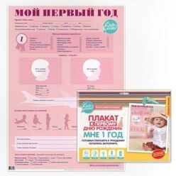 Плакат Cute'n Clever "Мой первый год" для девочек (формат А2)